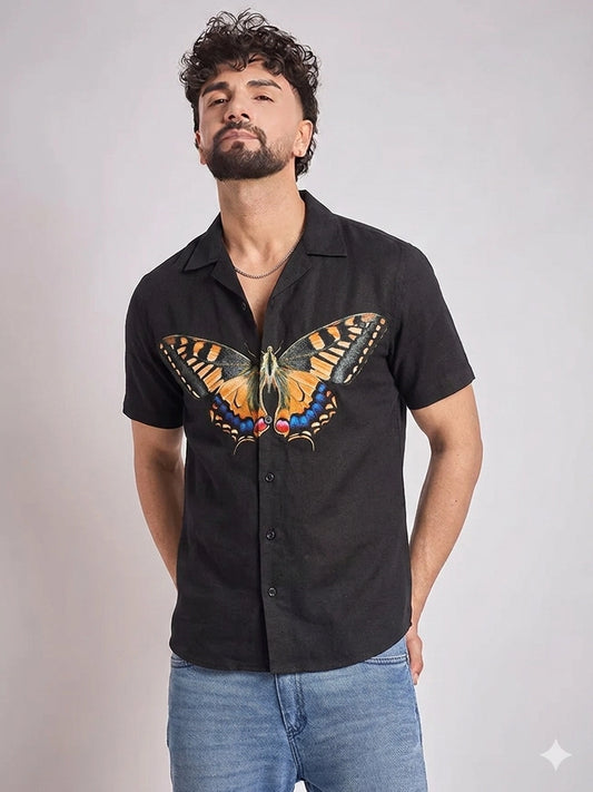 Black Butterfly Mens Premium Shirts