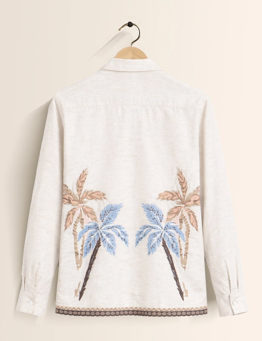 Cream Chain Pattern Premium Mens Shirt