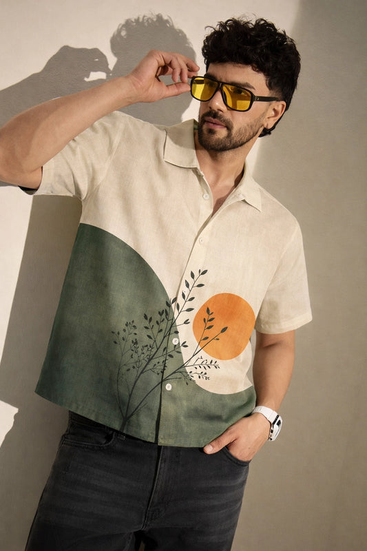 Orange Moon Mens Premium Shirts