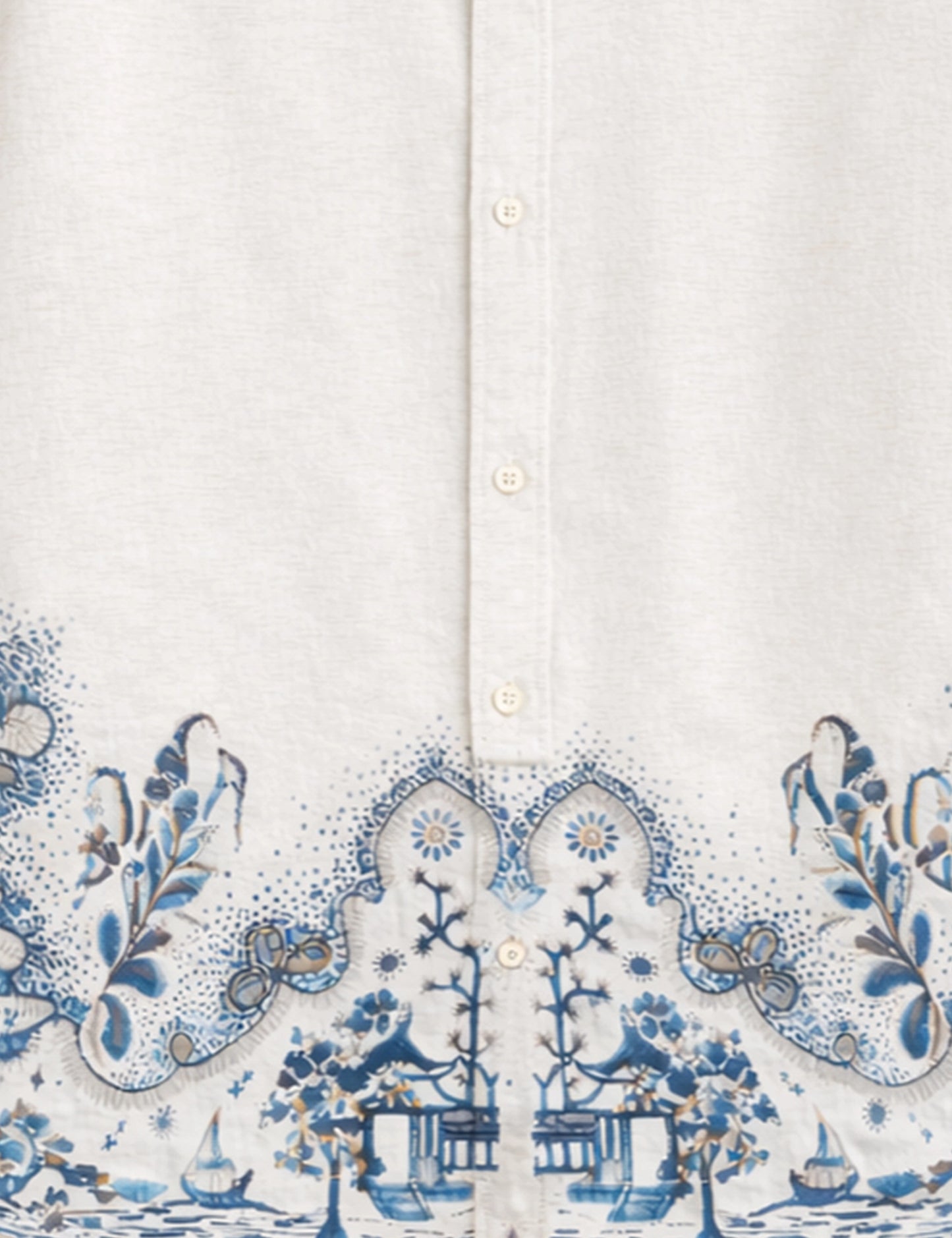 White Bottom Petals Premium Mens Shirt