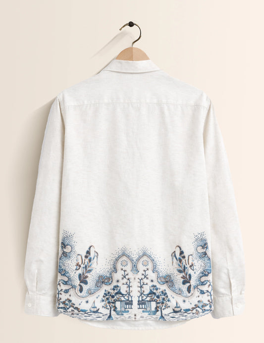 White Bottom Petals Premium Mens Shirt