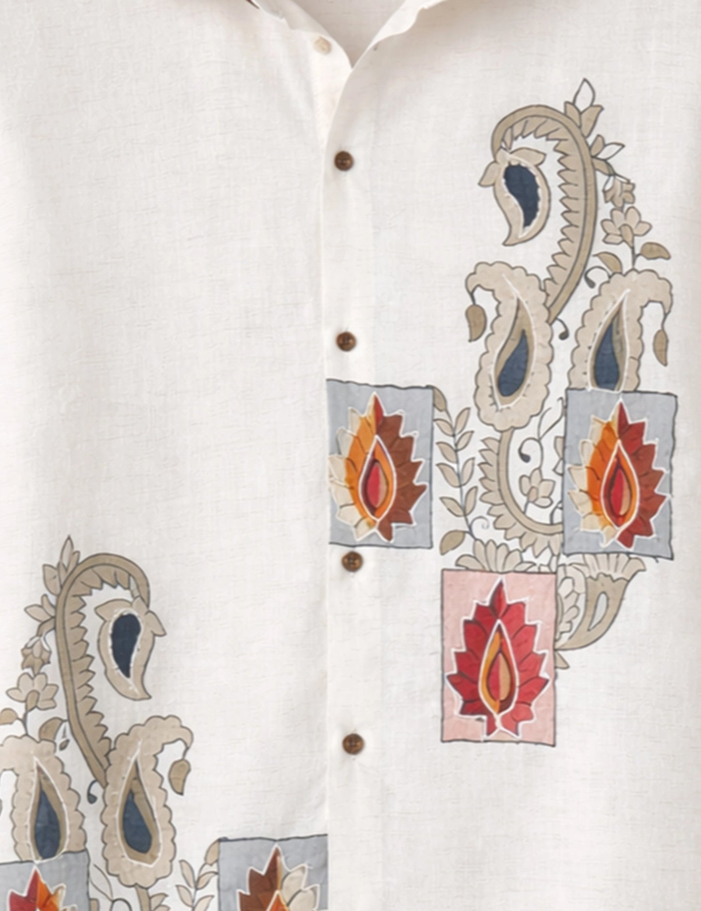 White Brocher Petals Premium Mens Shirt