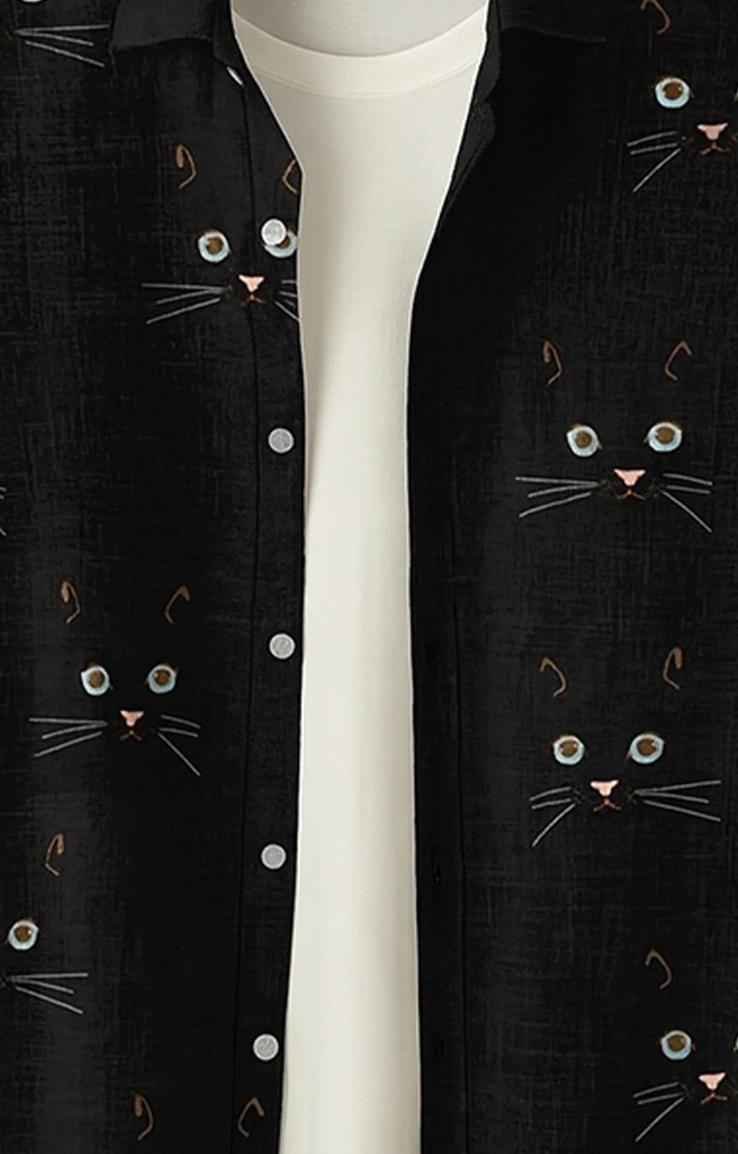 Black Cat Printed Mens Half Sleeves Shirt - XPST