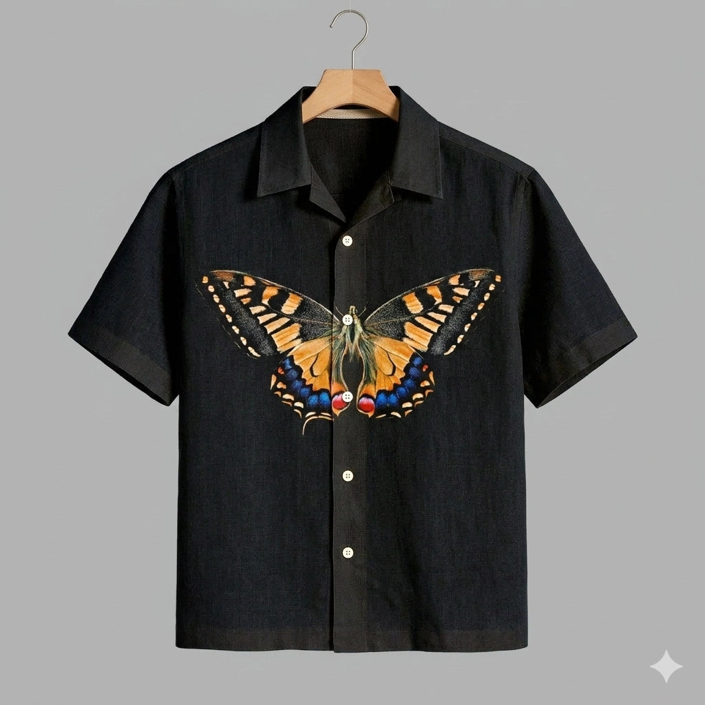 Black Butterfly Mens Premium Shirts