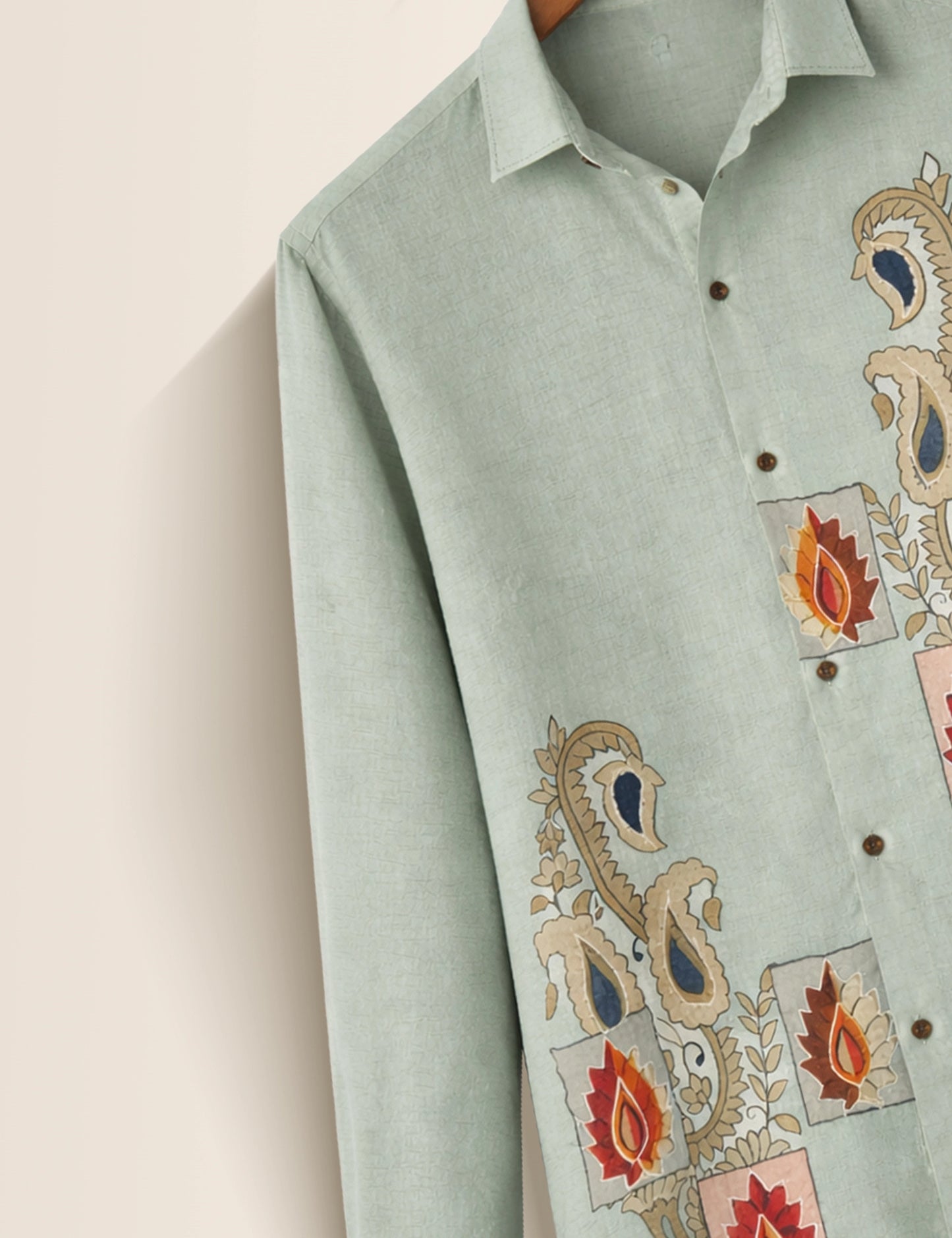 Blue Brooch Premium Mens Shirt