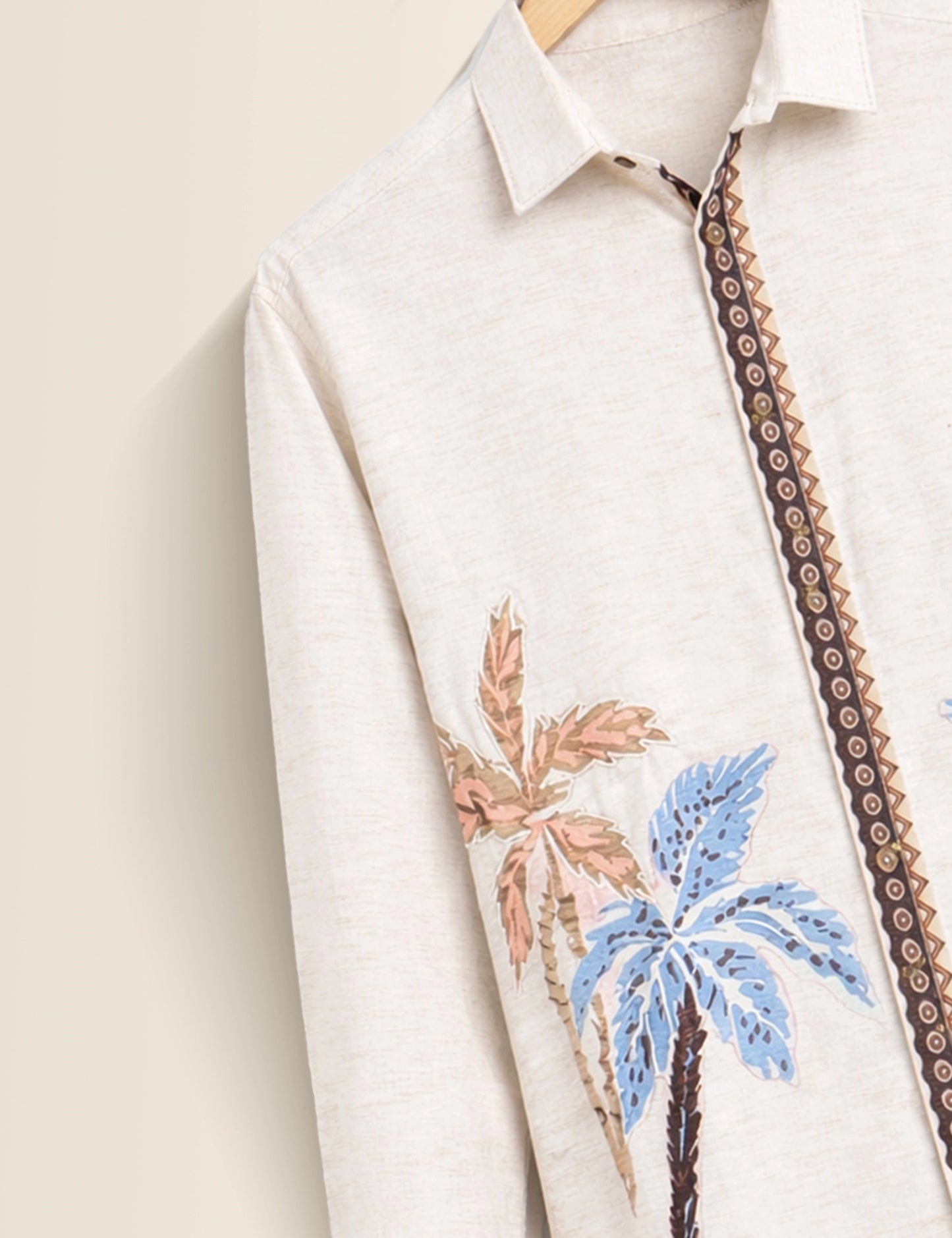Cream Chain Pattern Premium Mens Shirt
