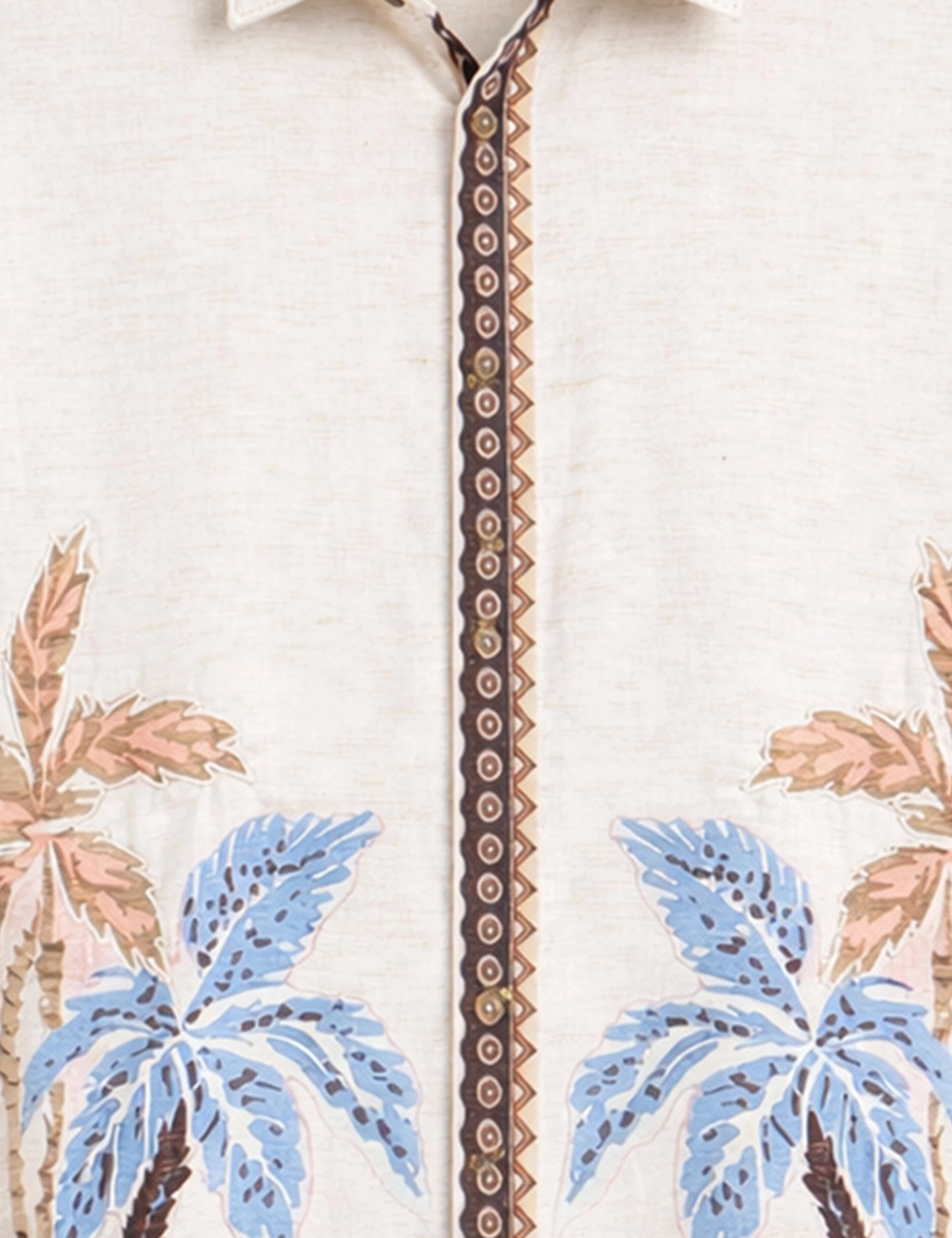 Cream Chain Pattern Premium Mens Shirt