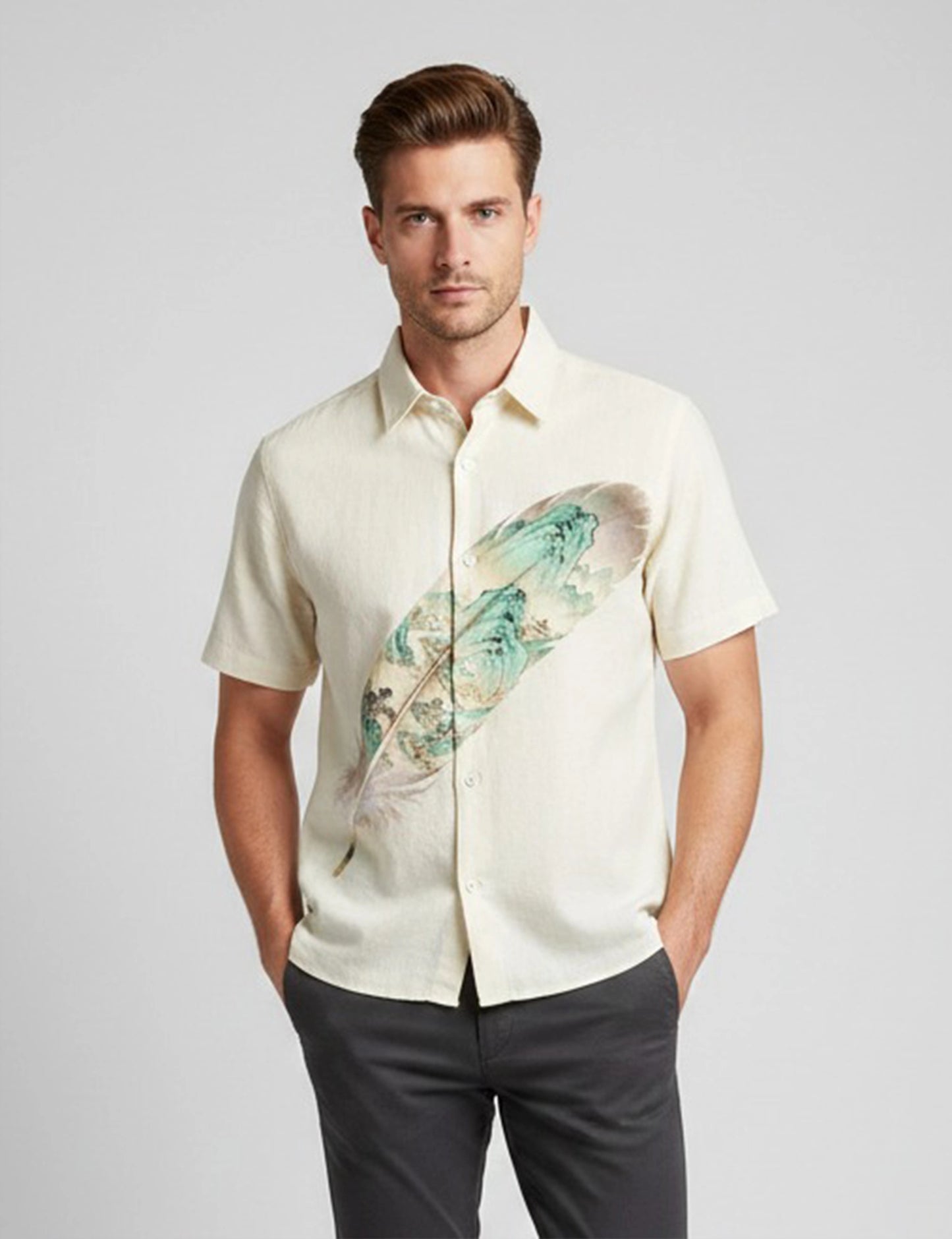Feather Design Mens Premium Shirts