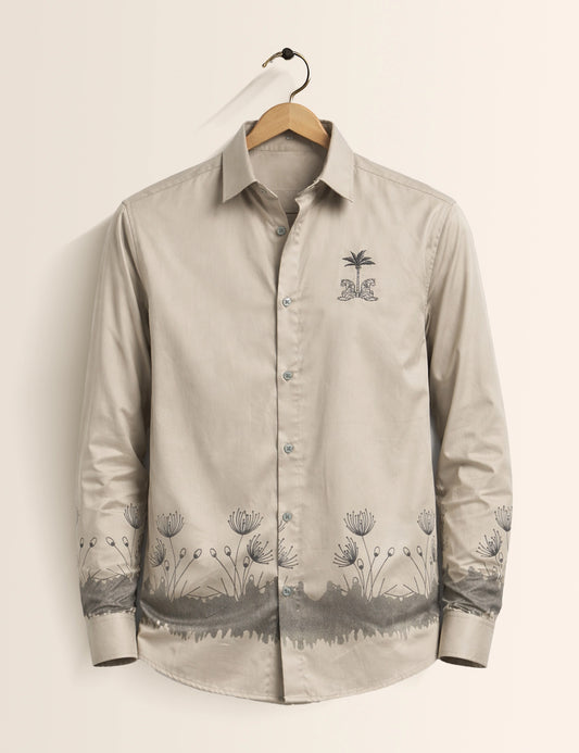 Grey Bottom Petals Premium Mens Shirt