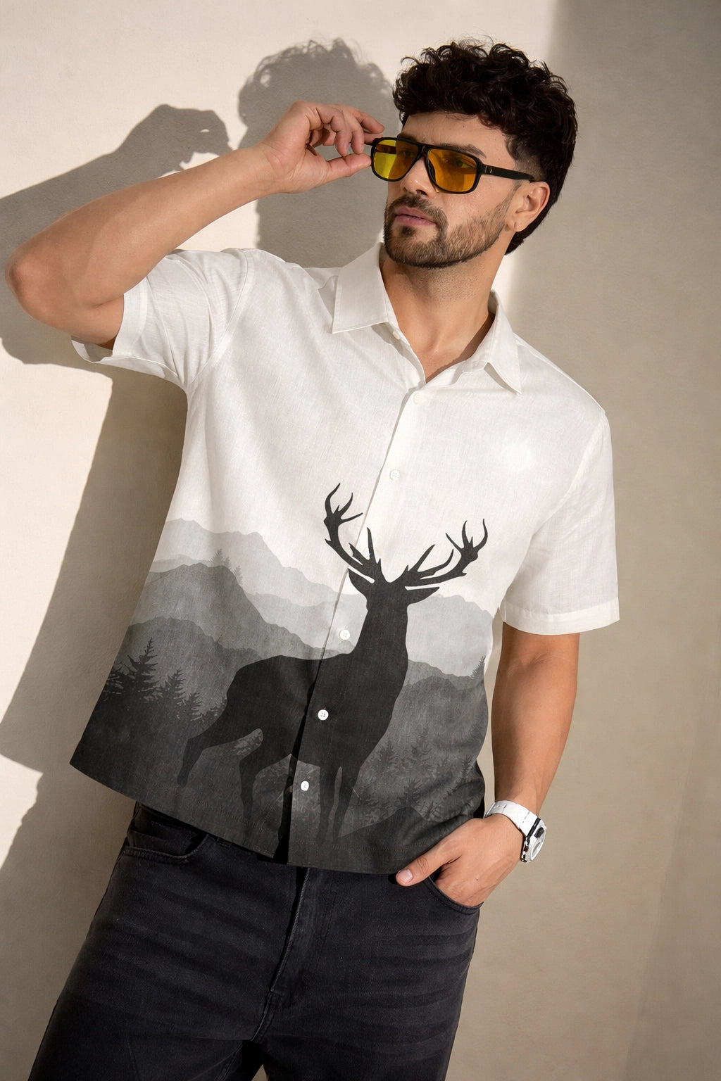 Night Deer Mens Premium Shirts