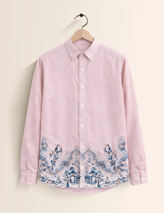 Pink Bottom Petals Premium Mens Shirt