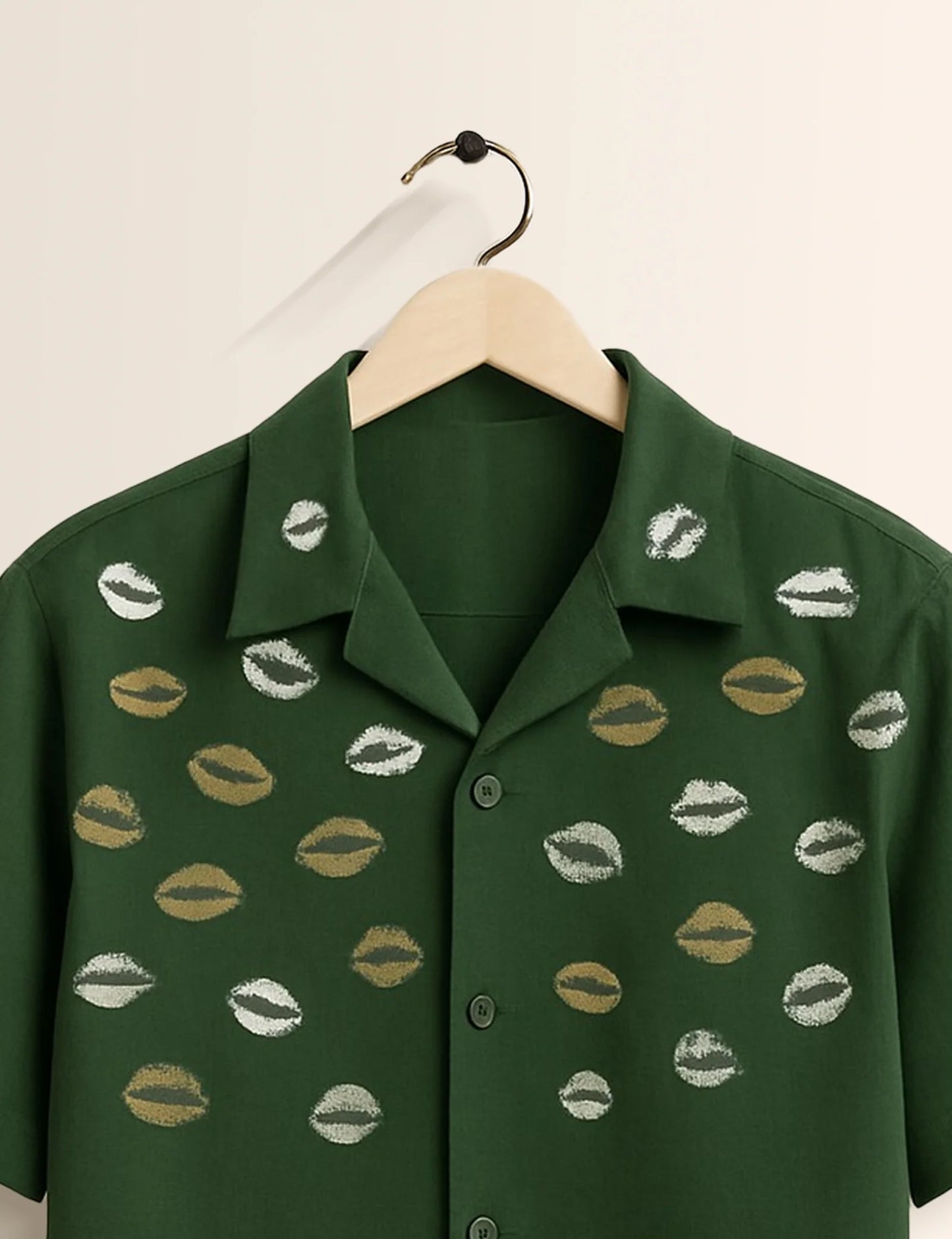 Green Lipstick Printed Mens Half Sleeves Shirt - XPST