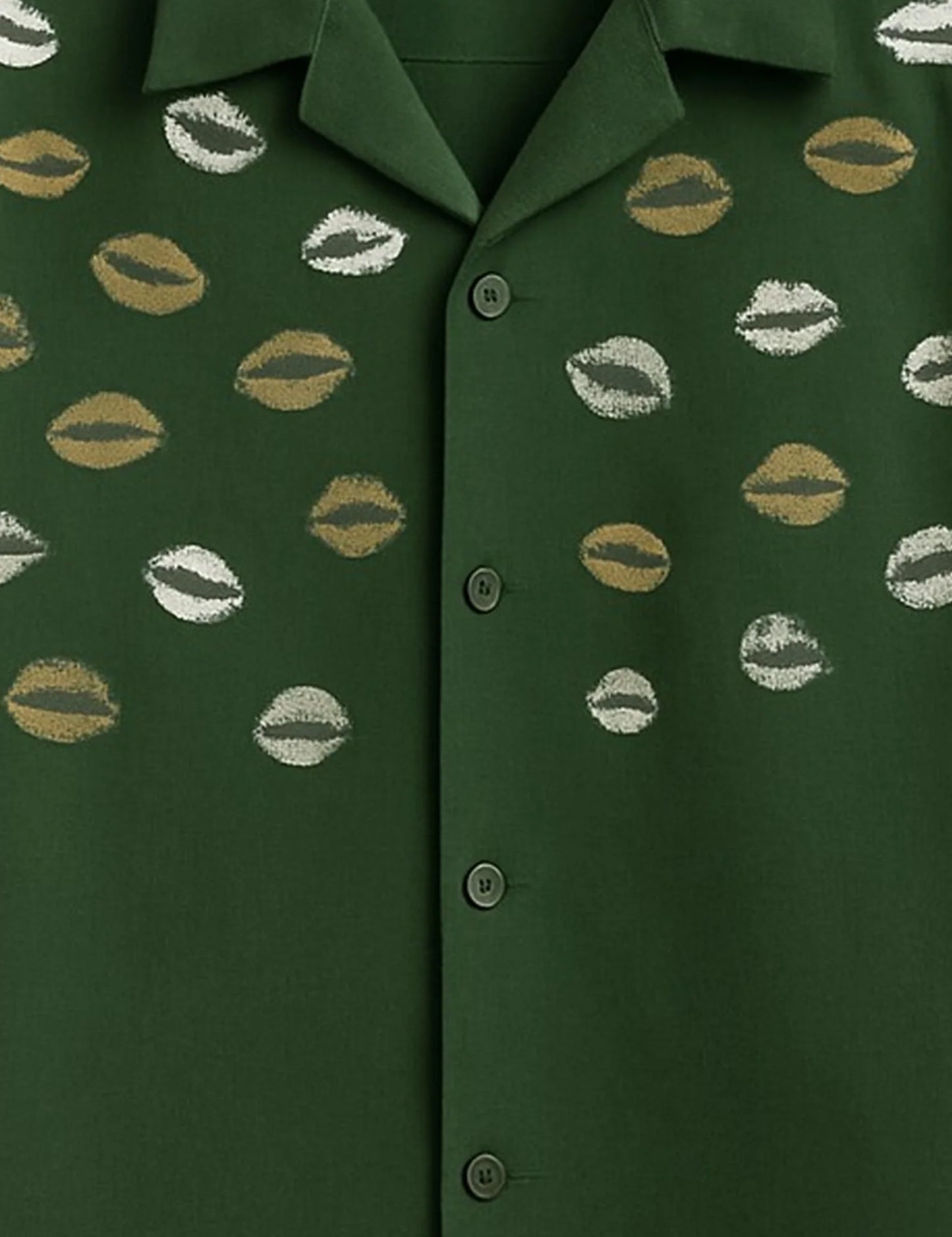 Green Lipstick Printed Mens Half Sleeves Shirt - XPST
