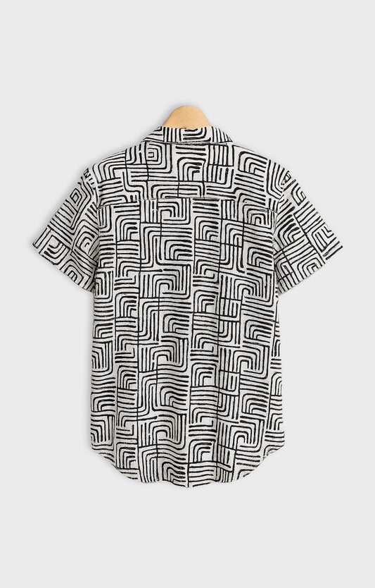 Black_illusion Casual short-sleeve button-up shirt