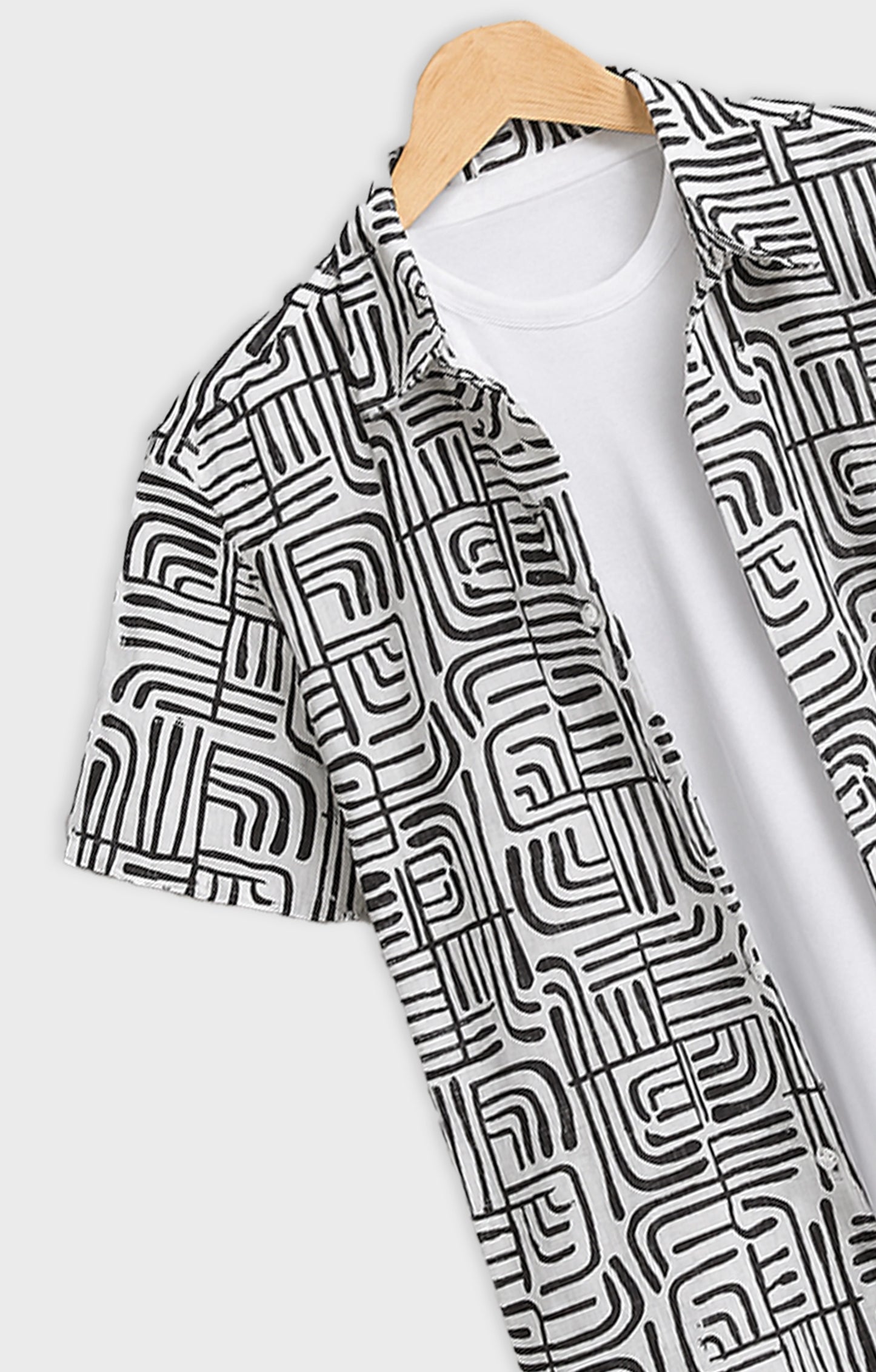 Black_illusion Casual short-sleeve button-up shirt