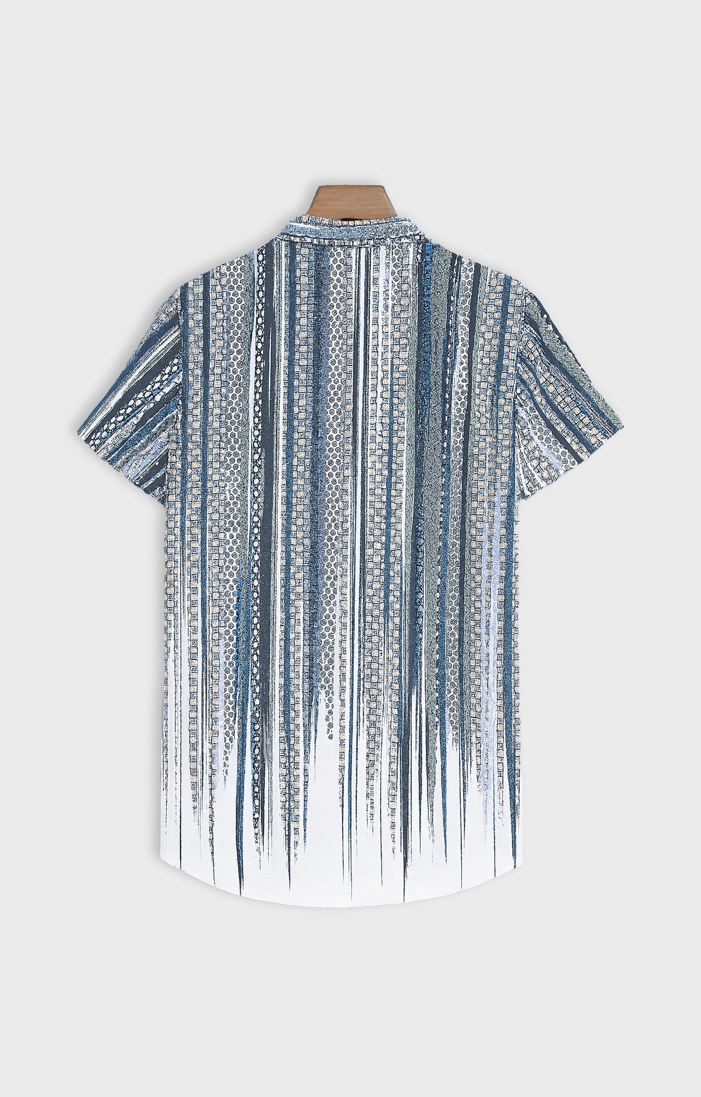 Black_Scratch Casual short-sleeve button-up shirt