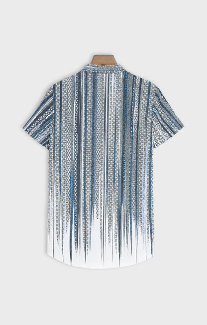 Black_Scratch Casual short-sleeve button-up shirt