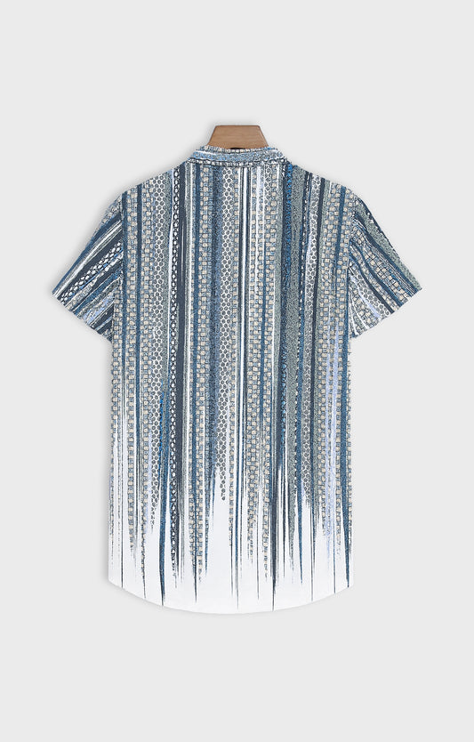 Black_Scratch Casual short-sleeve button-up shirt