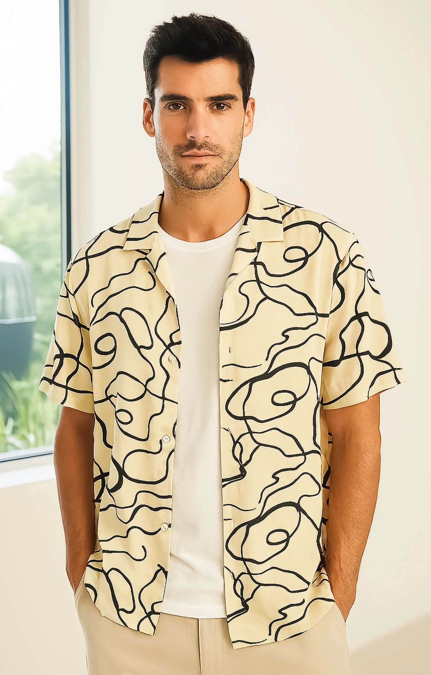 Black_Threads Casual short-sleeve button-up shirt