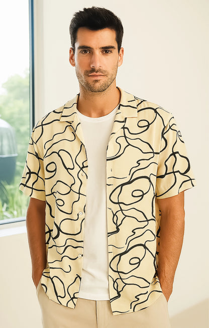 Black_Threads Casual short-sleeve button-up shirt