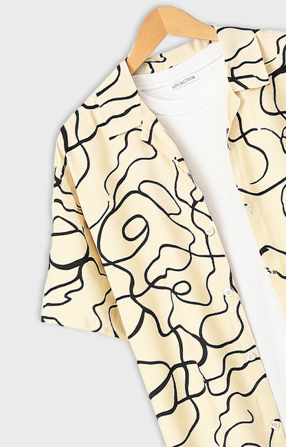 Black_Threads Casual short-sleeve button-up shirt