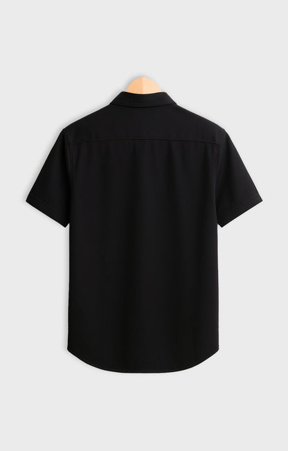 Black_Tiger Casual short-sleeve button-up shirt