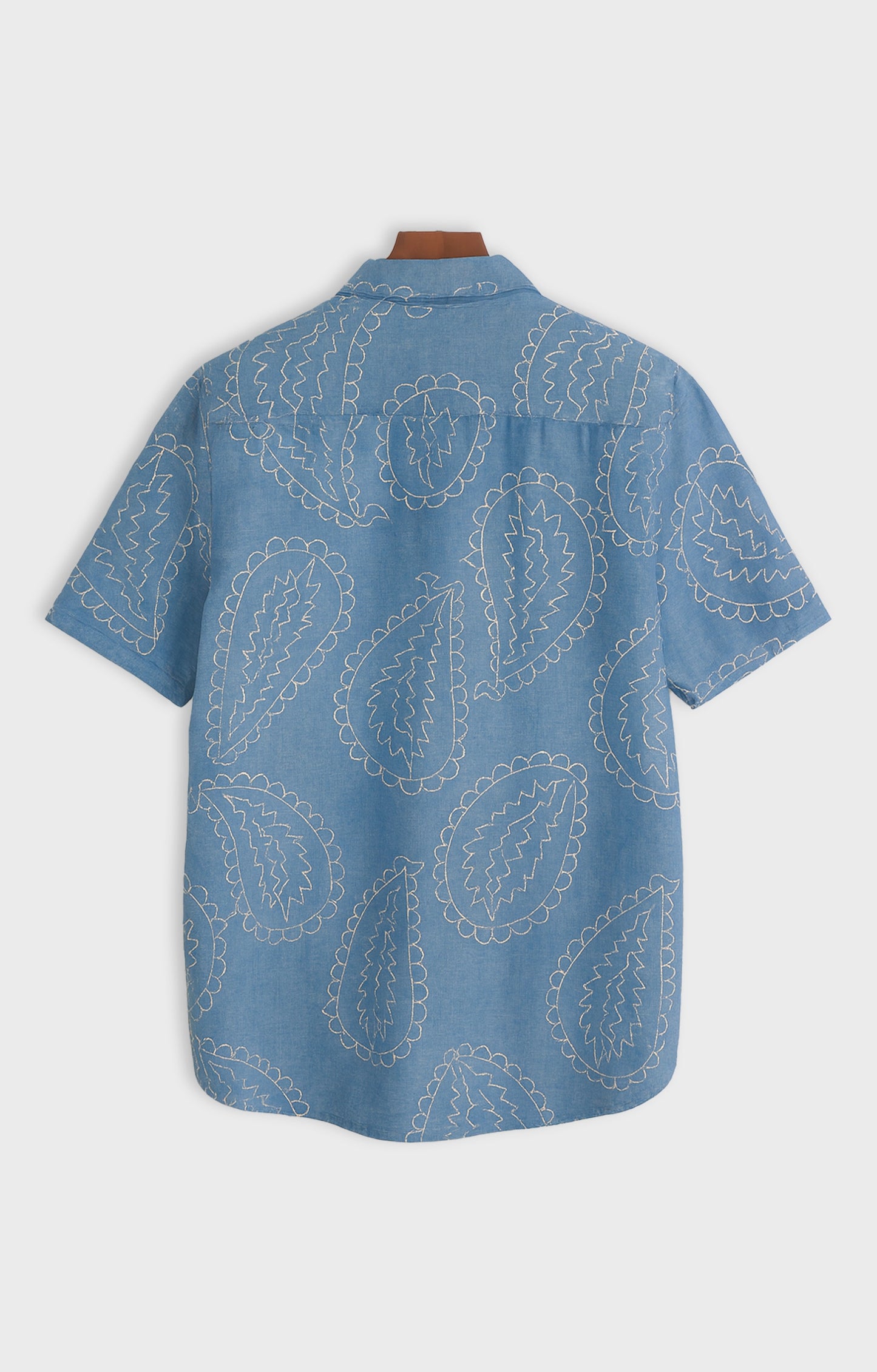 blue_outline short-sleeve button-up shirt