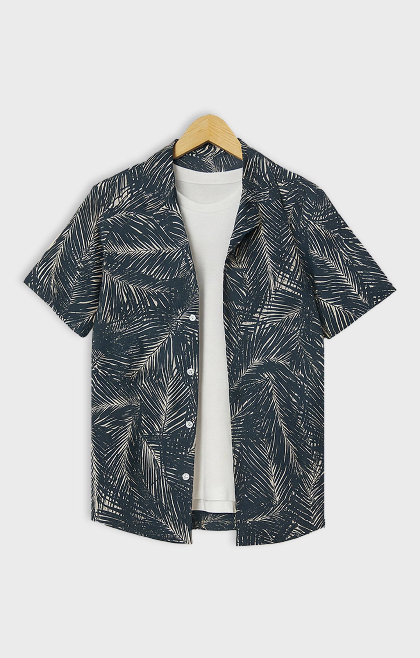 Dense_Leaves Casual short-sleeve button-up shirt