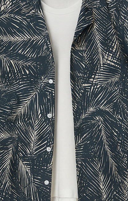 Dense_Leaves Casual short-sleeve button-up shirt