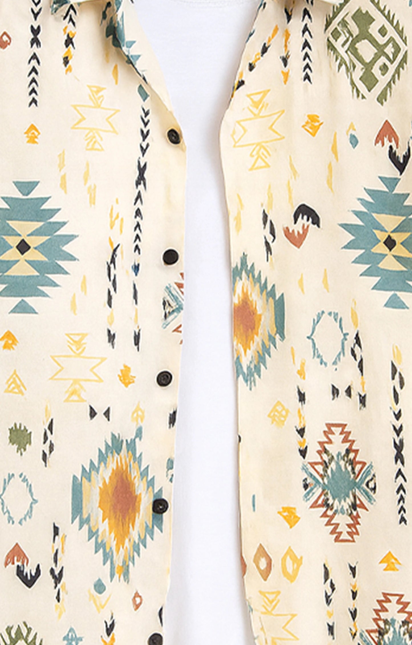 Graffity_Mandala Casual short-sleeve button-up shirt