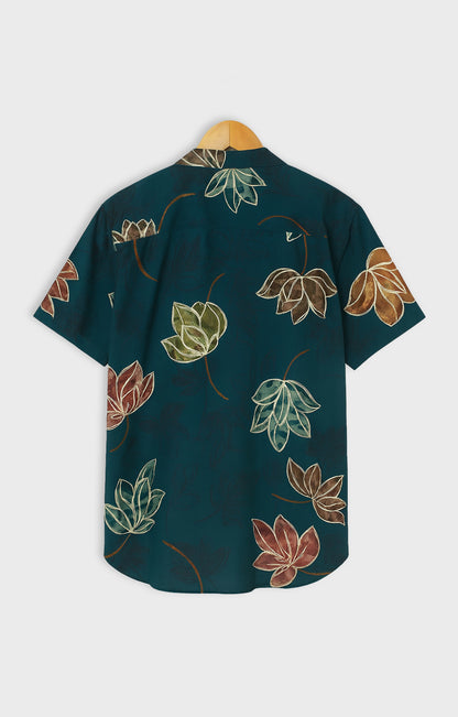 Green_Leaves Casual short-sleeve button-up shirt