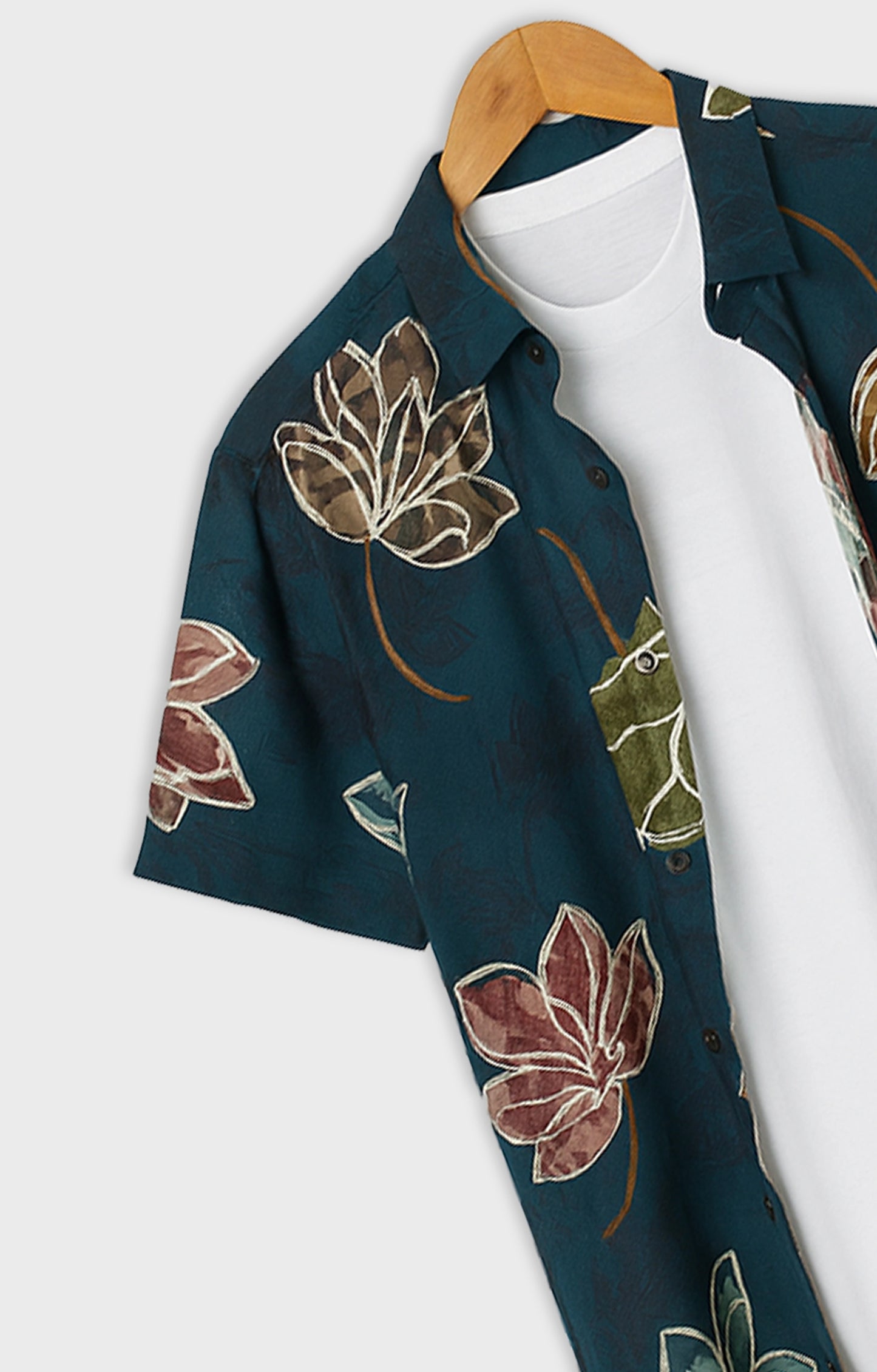 Green_Leaves Casual short-sleeve button-up shirt