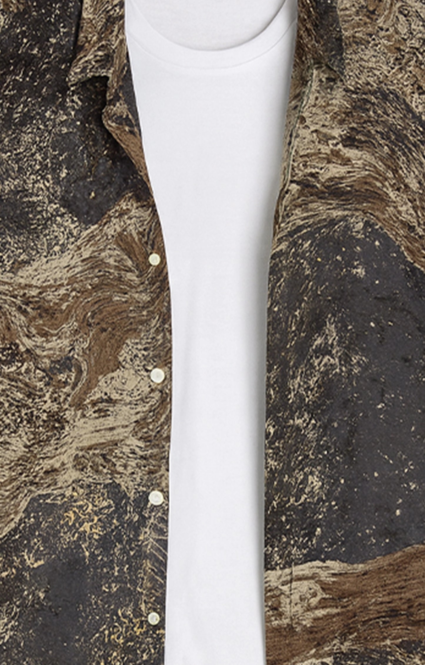 Green_Liquid Casual short-sleeve button-up shirt