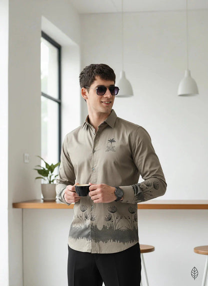 Grey Bottom Petals Premium Mens Shirt