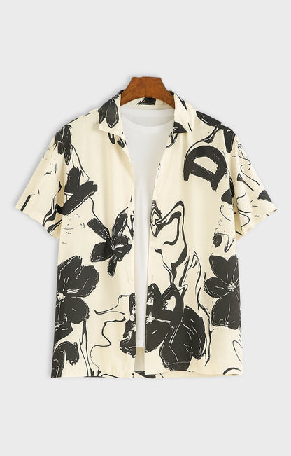 Liquid_Flower Casual short-sleeve button-up shirt