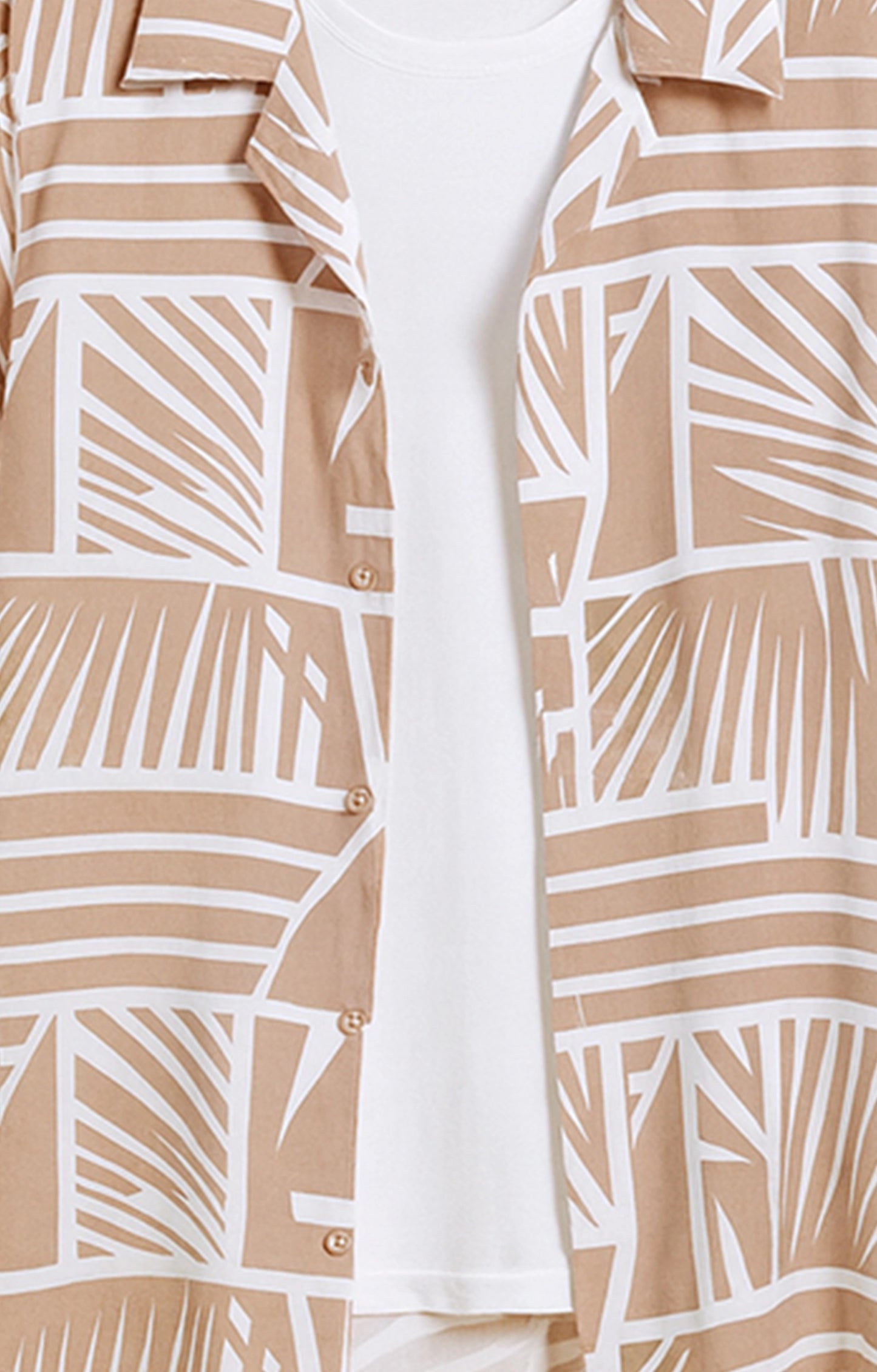 Orange_Graffitty Casual short-sleeve button-up shirt