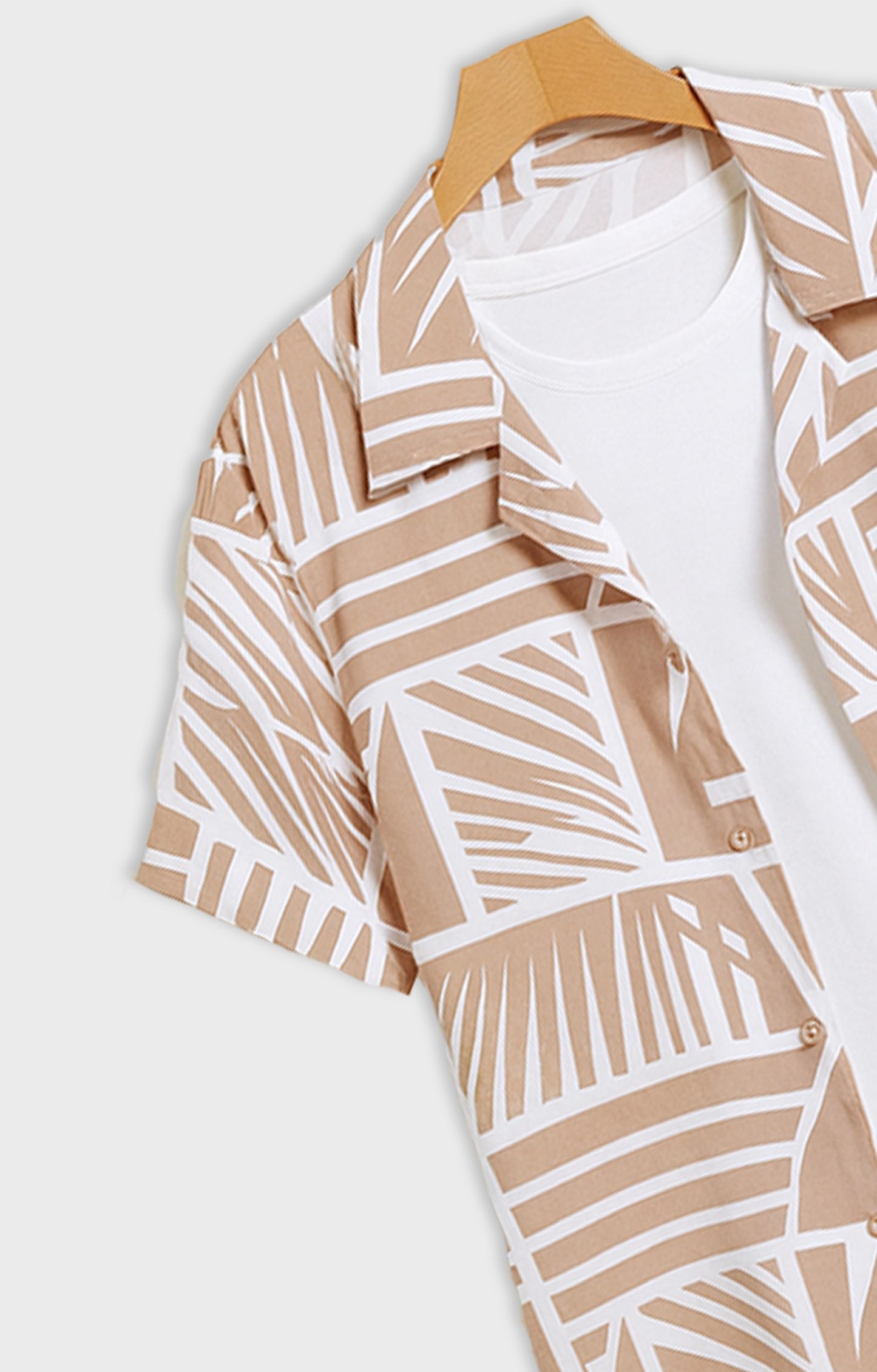 Orange_Graffitty Casual short-sleeve button-up shirt