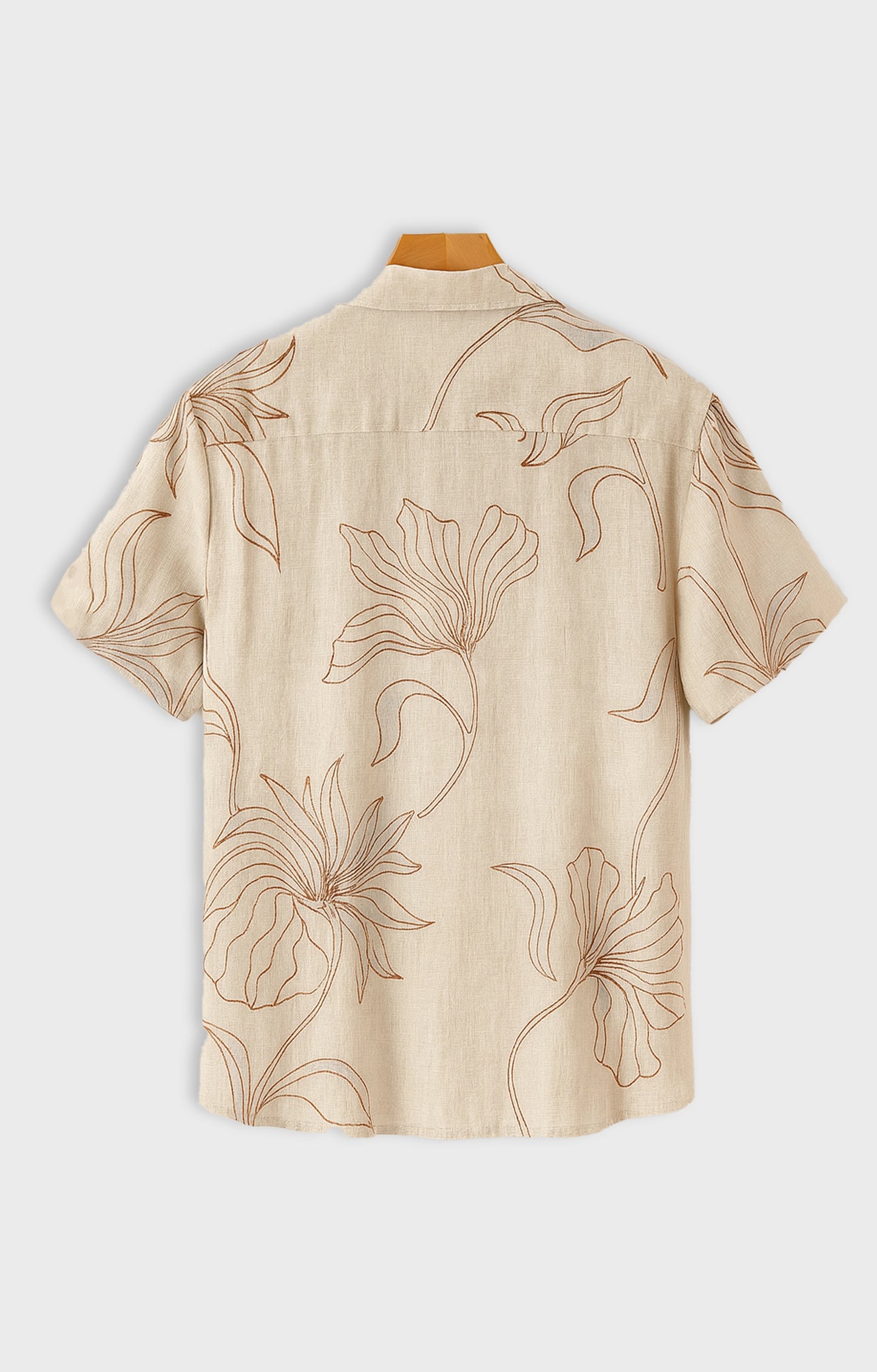 Orange_Outline Casual short-sleeve button-up shirt