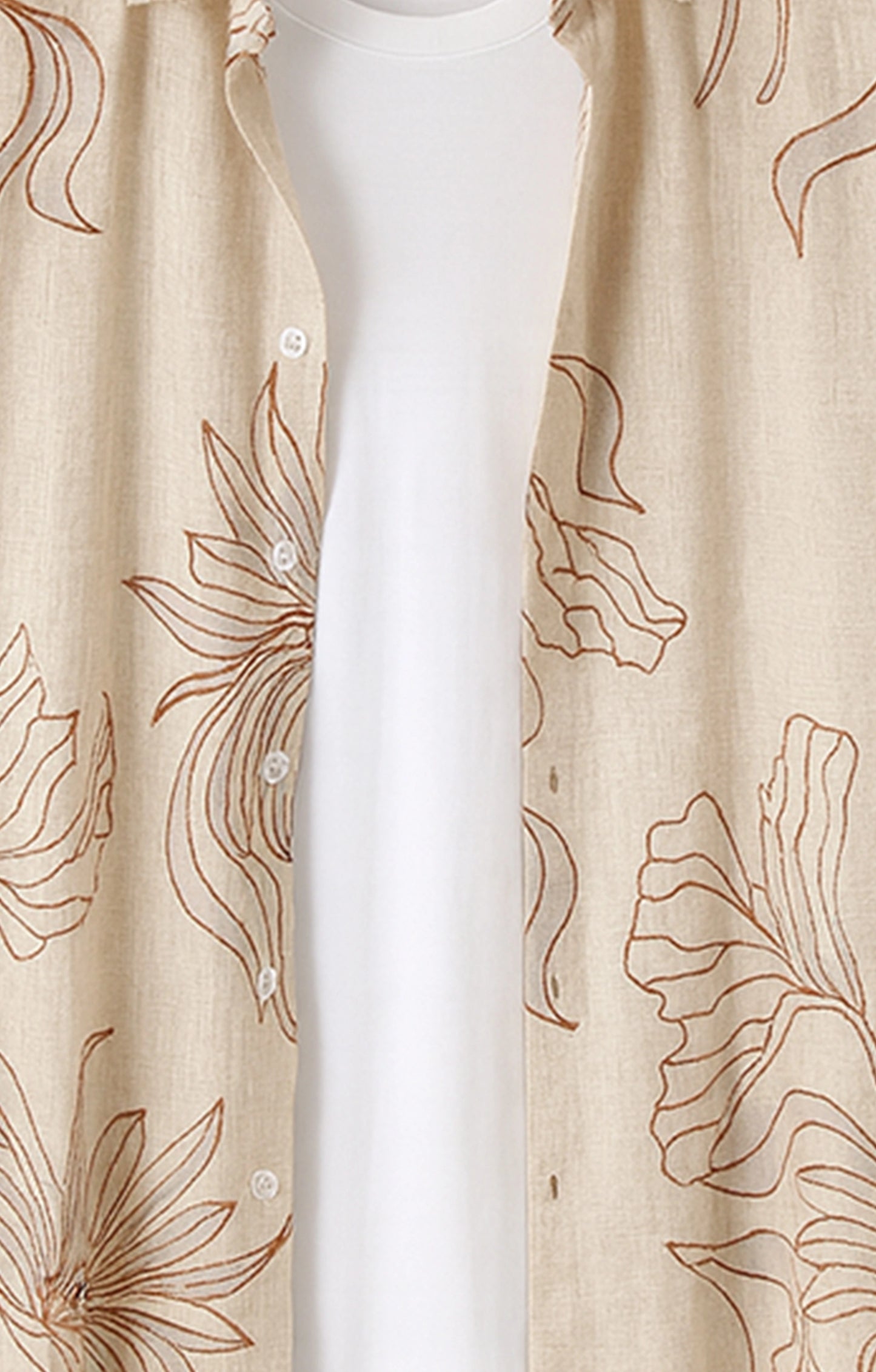 Orange_Outline Casual short-sleeve button-up shirt